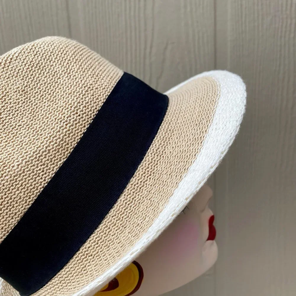 SOLD Vintage 90s Woven Trilby Fedora Hat - Picture 11 of 13